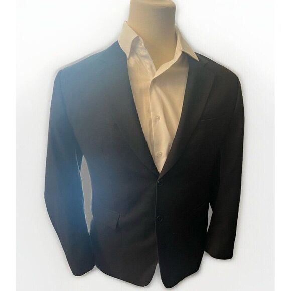 SCOTTeVEST Mens Blazer Black Sport Coat Two Button Jacket Hidden Pockets 40R - Picture 1 of 8
